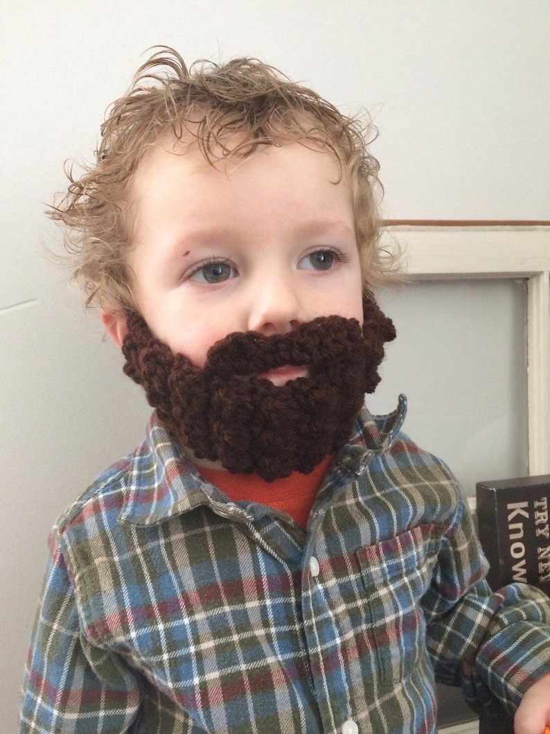 Toddler Beard, Handmade Crocheted Beard, Funny Gift, Stocking Stuffer, Face Warmer image 1