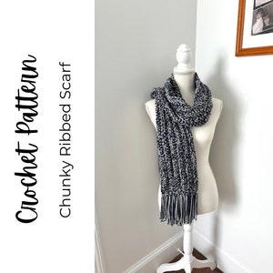 Crochet Pattern Chunky Ribbed Scarf