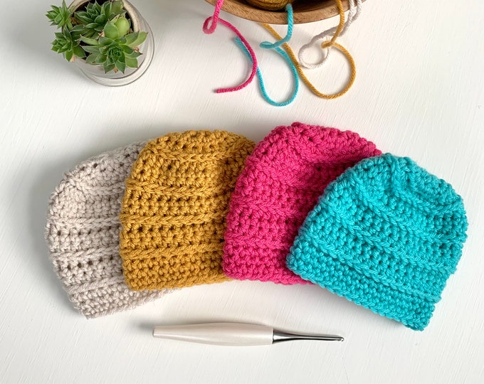 Newborn Baby Beanie, Crocheted Baby Hat, New Baby Gift