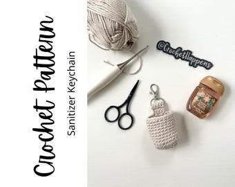 Hand Sanitizer Keychain Crochet Pattern, Sanitizer Holder