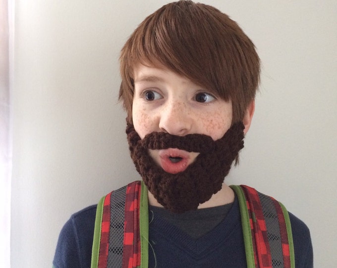 Crocheted Lumberjack Beard: Funny Costume, Acrylic Yarn
