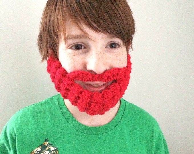 Red Crocheted Bobble Beard