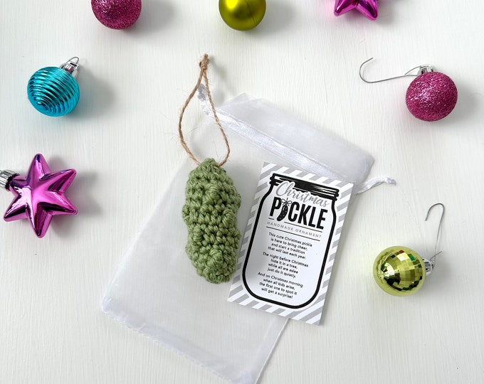 Crocheted Christmas Pickle Ornament