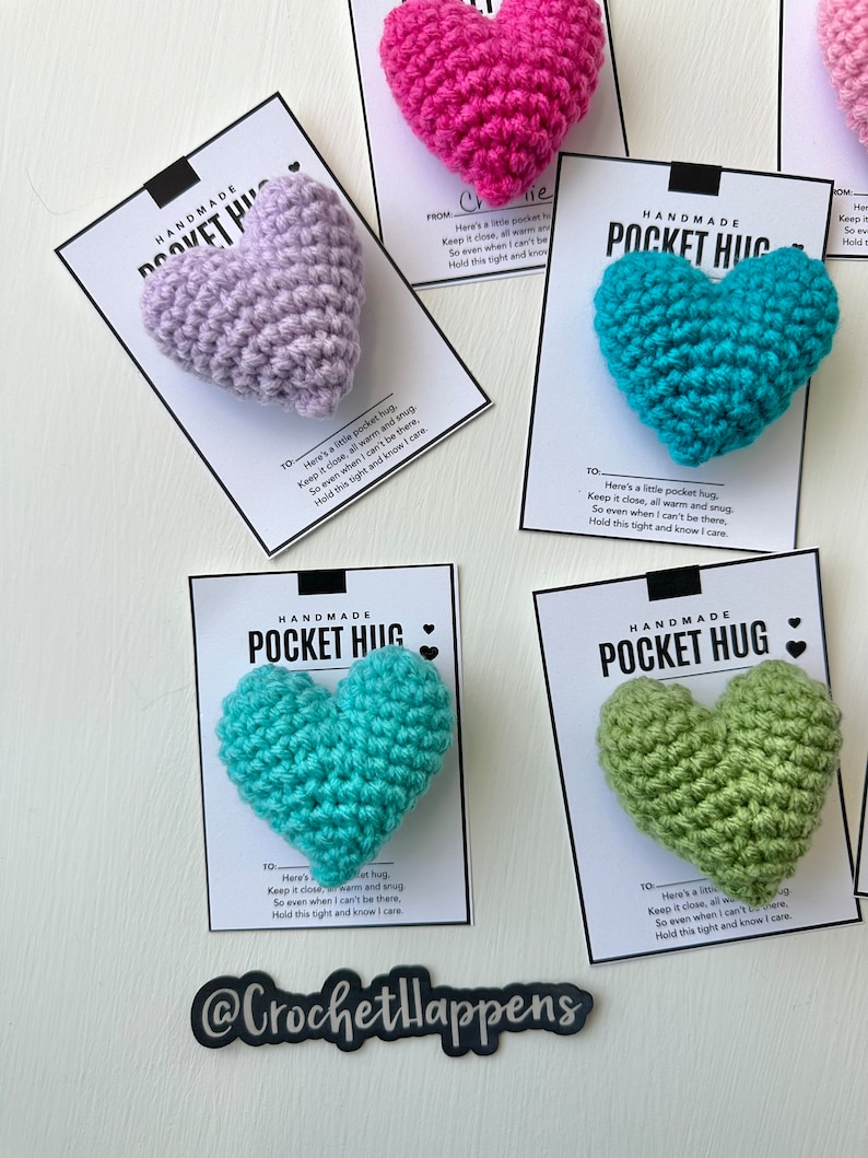 Pocket Hug, Crocheted Heart, Small Gift image 4