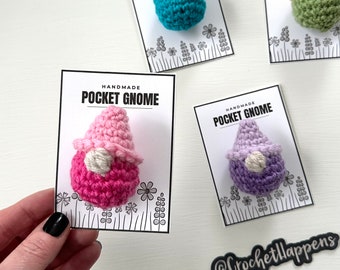 Pocket Gnome, Crocheted Gnome, Small Gift