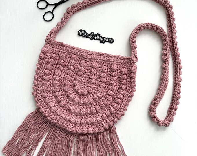 Crocheted Boho Crossbody Bag