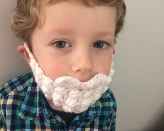 White Crocheted Bobble Beard