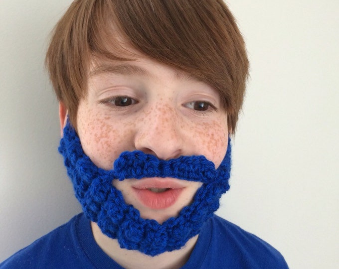Royal Blue Beard Crocheted