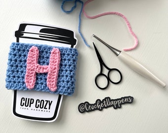 Custom Initial Coffee Cozy, Personalized Coffee Cozy