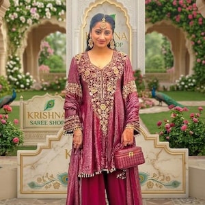 nuovo set palazzo speciale Eid con ricami pesanti, applicazioni fantasiose e ricami elaborati.