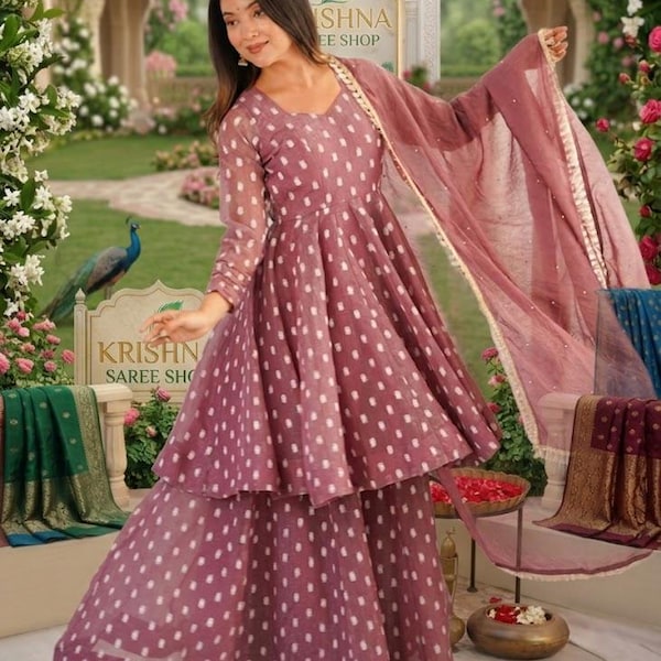Women’s Ethnic Wear Fully Stitched & Ready to Wear top plazzo dupatta
