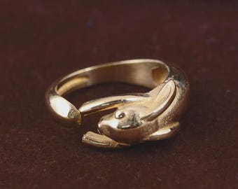 Anello con design a forma di coniglio, anello con coniglietto, anello regolabile, gioielli con animali, anello con animali, amanti degli animali, regalo con animali, gioielli con coniglietto, anello importante