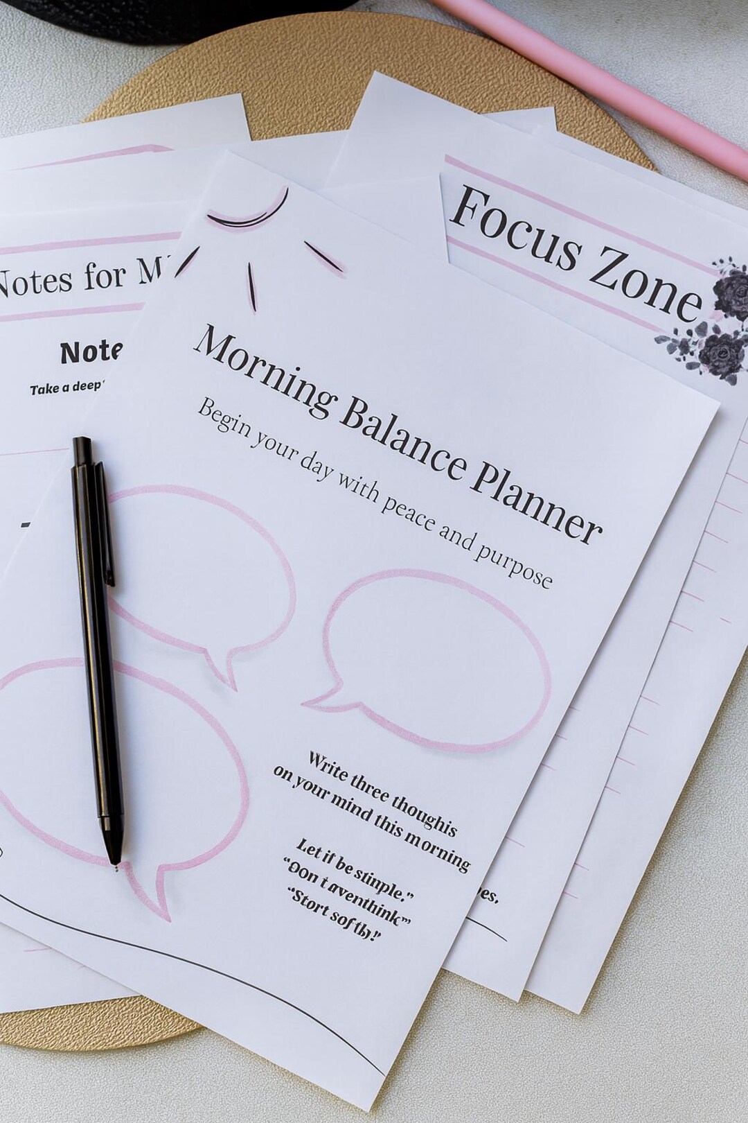 Morning Balance Planner | Printable Morning Routine Journal | Self Care ...