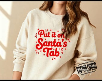 Santa's Tab SVG, Christmas Trendy Design (Digital Download)