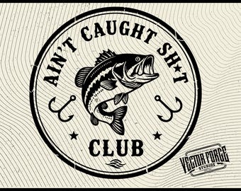 Funny Fishing Club Badge SVG | Laser Cut Angler Design (Digital Download)