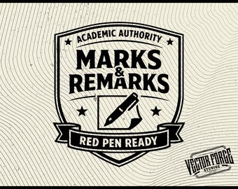 Red Pen Ready SVG Patch - Marks & Remarks Academic Authority Design