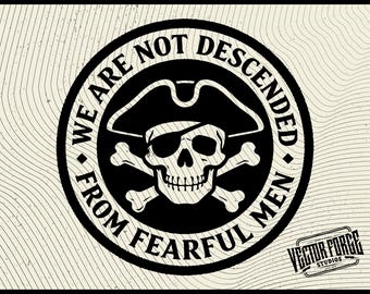 Skull Pirate Patch Svg, "We Are Not Descended" Hat Patch Svg For Cricut Projects, Pirate Eye Patch Clipart, Digital Download, Creative Art