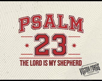 Psalm 23 SVG, Bible Verse SVG, Christian Digital Download, Football Jersey Design, Gift for Craft Lovers