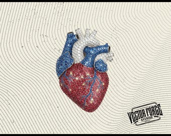 Faux Rhinestone Heart PNG, Digital Download Clipart, Bling Hearts Art, Sublimation Design for Crafts