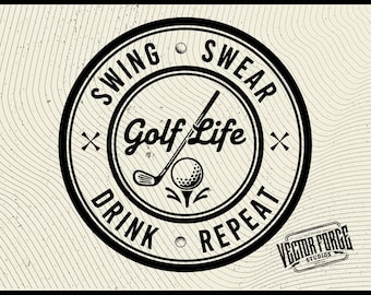 Funny Golfer SVG | Golf Life Hat Patch Laser Cut File