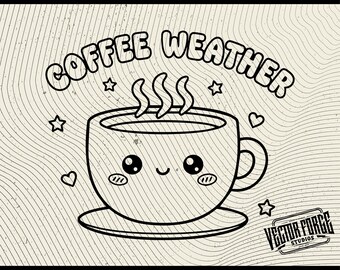 Coffee Weather SVG, Cozy Season Design, Fall Vibes, Coffee Lover Clipart, Sweater Weather Cut Files