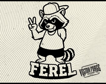 Redneck Raccoon SVG | Funny Animal Vector Cut File (Digital Download)