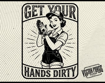 Dirty Hands Hat Patch SVG, Mechanic Humor Design, Blue Collar Clean Money Laser Cut File for Cricut and DIY Projects