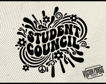 File SVG per la maglietta del consiglio studentesco, file di taglio per il design scolastico (download digitale)