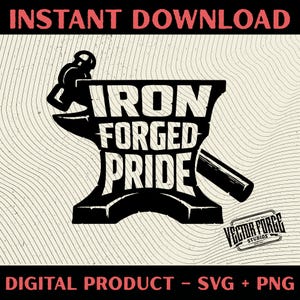 Iron Forged Pride Patch SVG – Anvil Hammer Design (digital nedladdning)