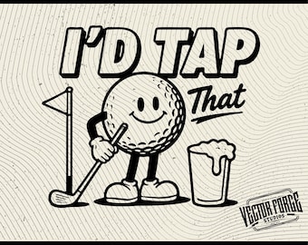 Funny Golf Hat SVG, Humorous Golfing Patch Design, Digital Download for Laser Engraving & Crafting Projects, I'd Tap That