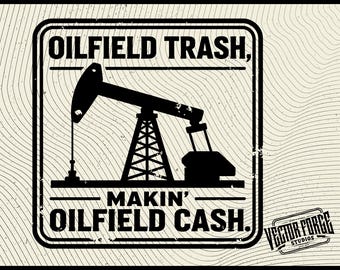 Oilfield Hat Patch SVG, Oil Rig Worker Design, Drilling Rig Clipart, Oilfield Graphics Laser Cut File for Cricut and DIY Projects