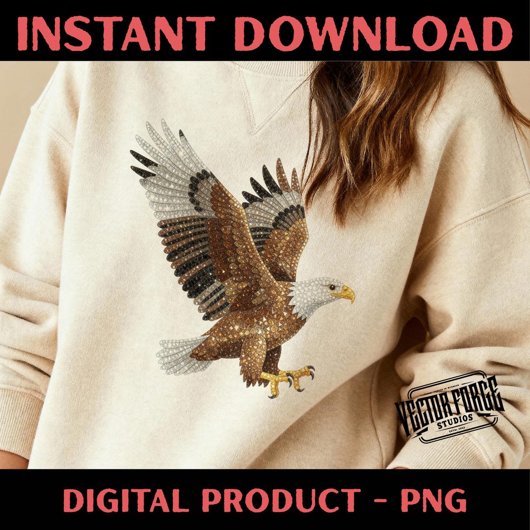Faux Rhinestone Eagle PNG, Digital Download Clipart, Graphic Design ...