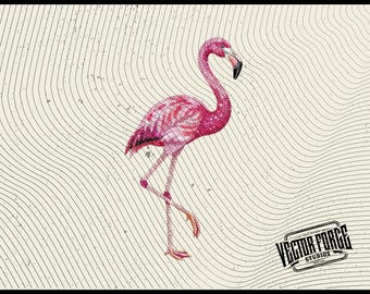 Faux Rhinestone Flamingo PNG, Digital Clipart, Art Print, Instant Download for Crafts