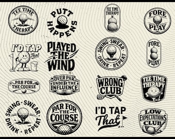 Funny Golf Sayings SVG Bundle – Laser Cut Hat Patch Designs (Digital Download)