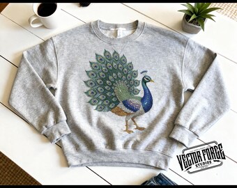 Faux Rhinestone Peacock PNG, Digital Download Clipart, Graphic Art for Crafts and Design