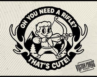 Hunting Hat Patch SVG, Funny Archer Design (Digital Download)