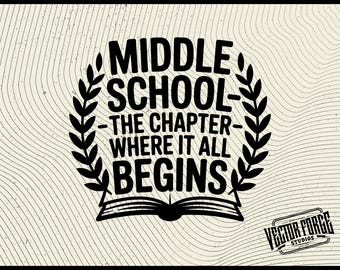 Middle School SVG, Graduation Celebration, 5th Grade Design, Last Day of School, Digital Download for Cricut