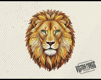 Faux Rhinestone Lion PNG, Digital Download Clipart, Graphic Design, Art Print, Craft Supplies
