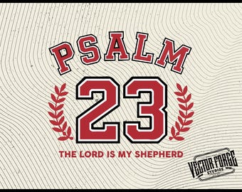 Psalm 23 SVG, The Lord Is My Shepherd, Christian Quote, Digital Download, Football Jersey Gift for Her