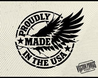 Eagle Wings USA Hat Patch SVG | Patriotic Laser Cut File (Digital Download