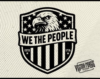 American Eagle Shield SVG | We The People Patriotic Design (Digital Download)