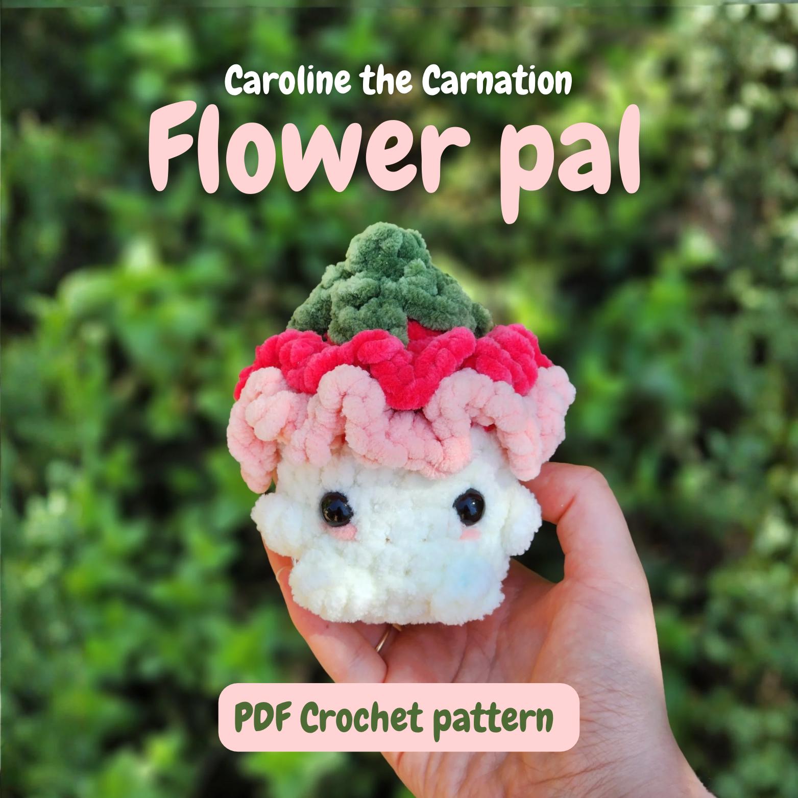 19 Carnation Crochet Patterns for Bouquets, Gifts, and Home Decor 10 Carnation Flower Pal Crochet Pattern instant squishy low