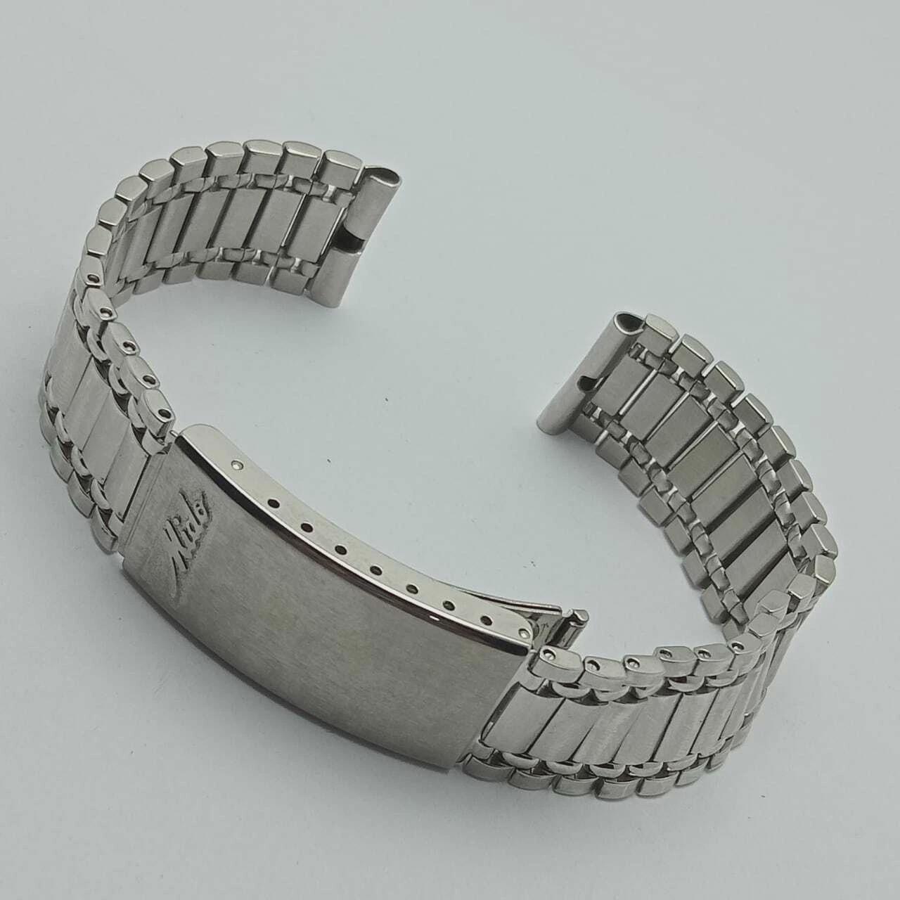 Bracelet De Montre Stelux En Acier Inoxydable Vintage - Largeur 18mm - New Old Stock (NOS)