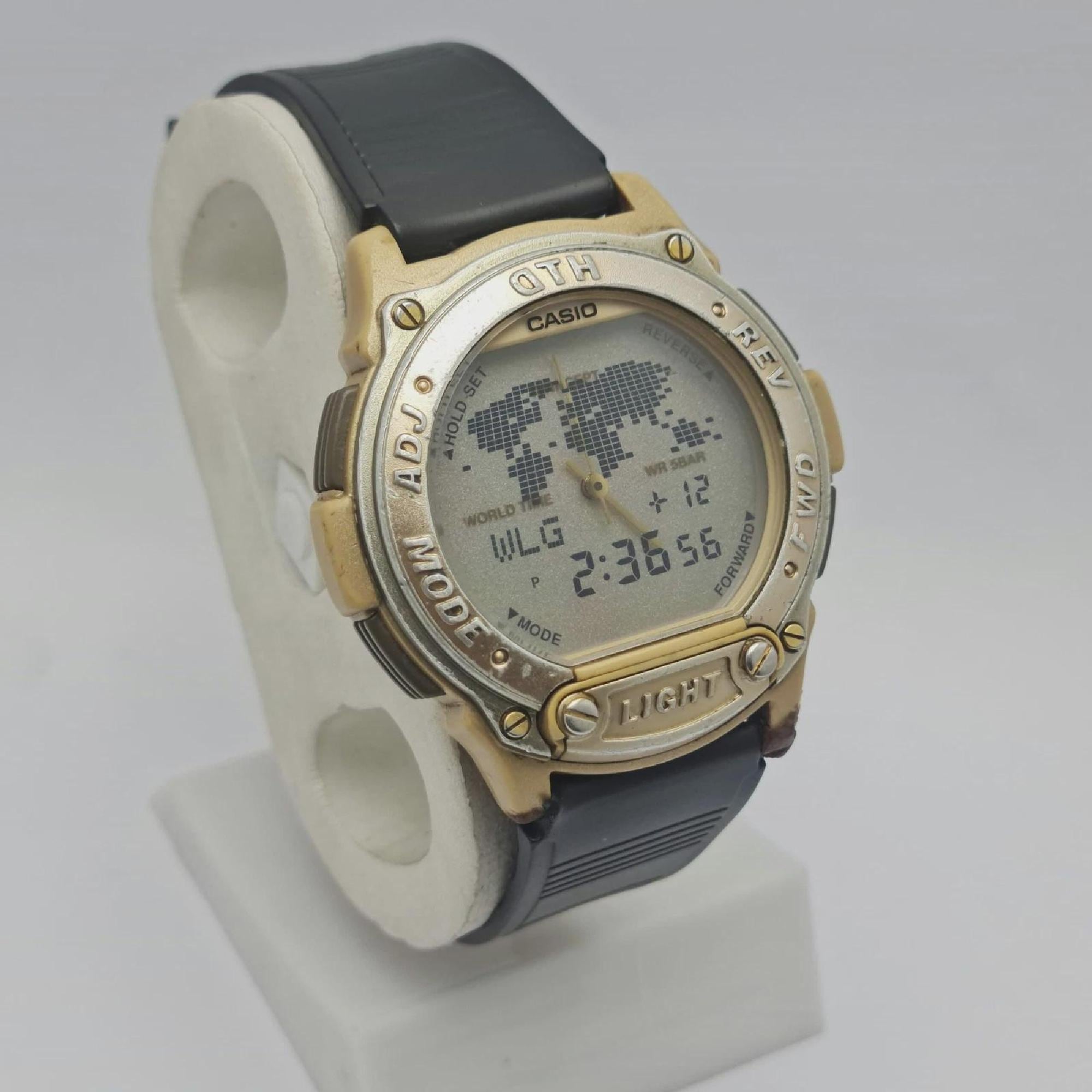 CASIO ABX-60 Twincept World Time Data Bank 1790 Ana-digi Vintage