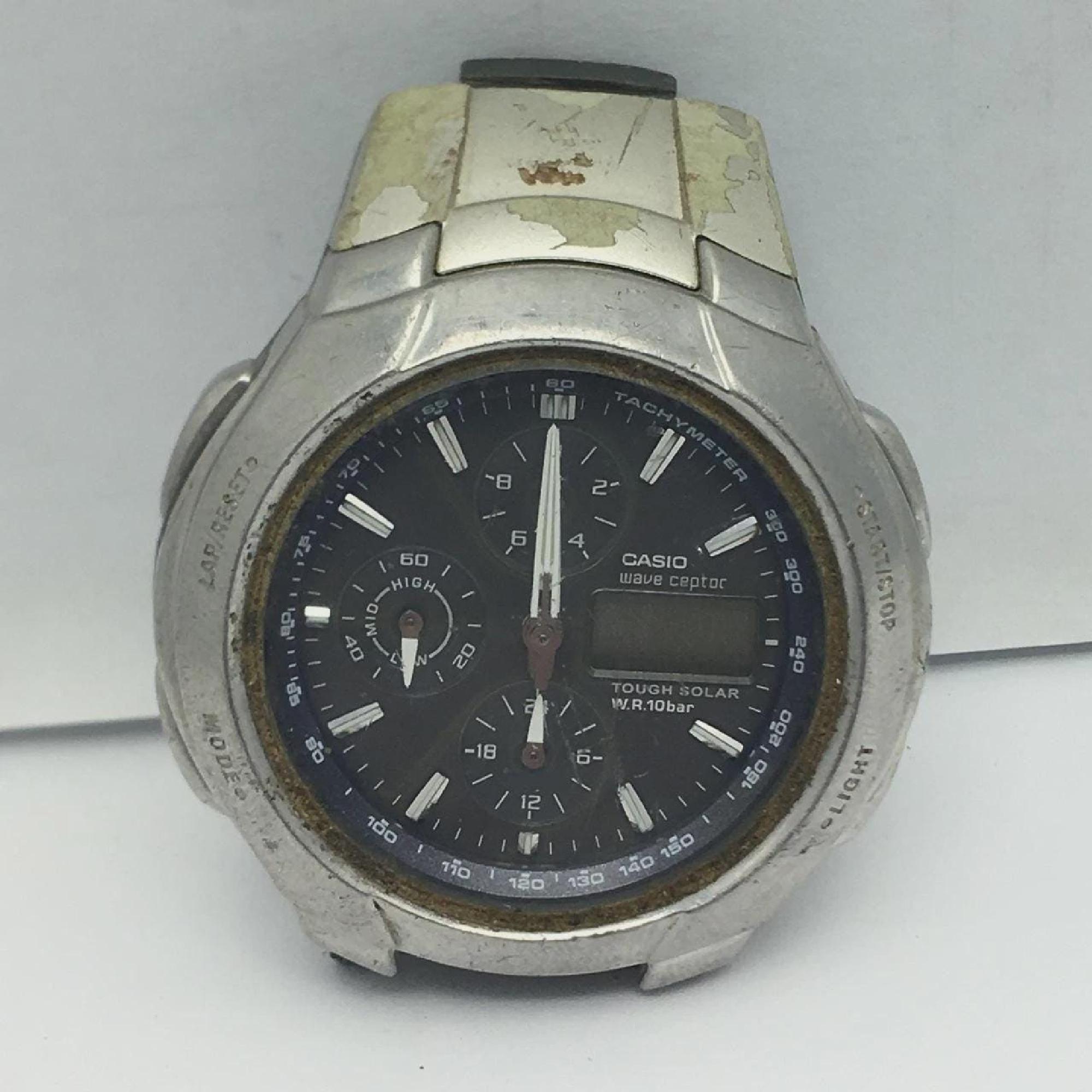 Vintage Casio Ana Digi Watch WVA-500J Wave Captor 2763 for Parts 