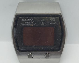 Reloj digital cronógrafo vintage Seiko LC Quartz 0634-5009 para hombre (para piezas, Japón)