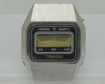 Vintage Quartz Watch For Parts Tressa Digital Chronograph