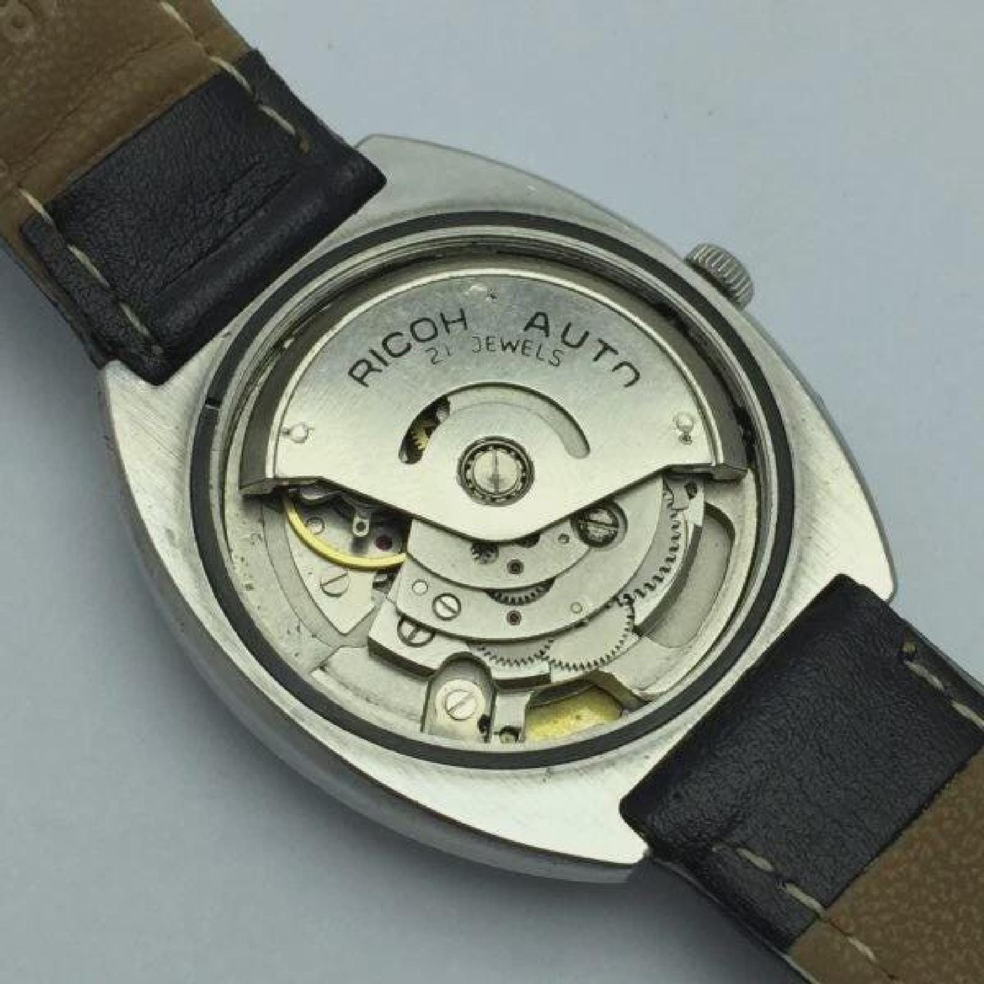 Vintage Ricoh 061432 Automatic Men's Watch Day/date Two Tone Dial