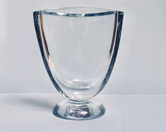 Asta Stromberg for Strombergshyttan clear glass vase N7263 Engraved &quot;Stromberg B256&quot; 1960s Minimalist Decor
