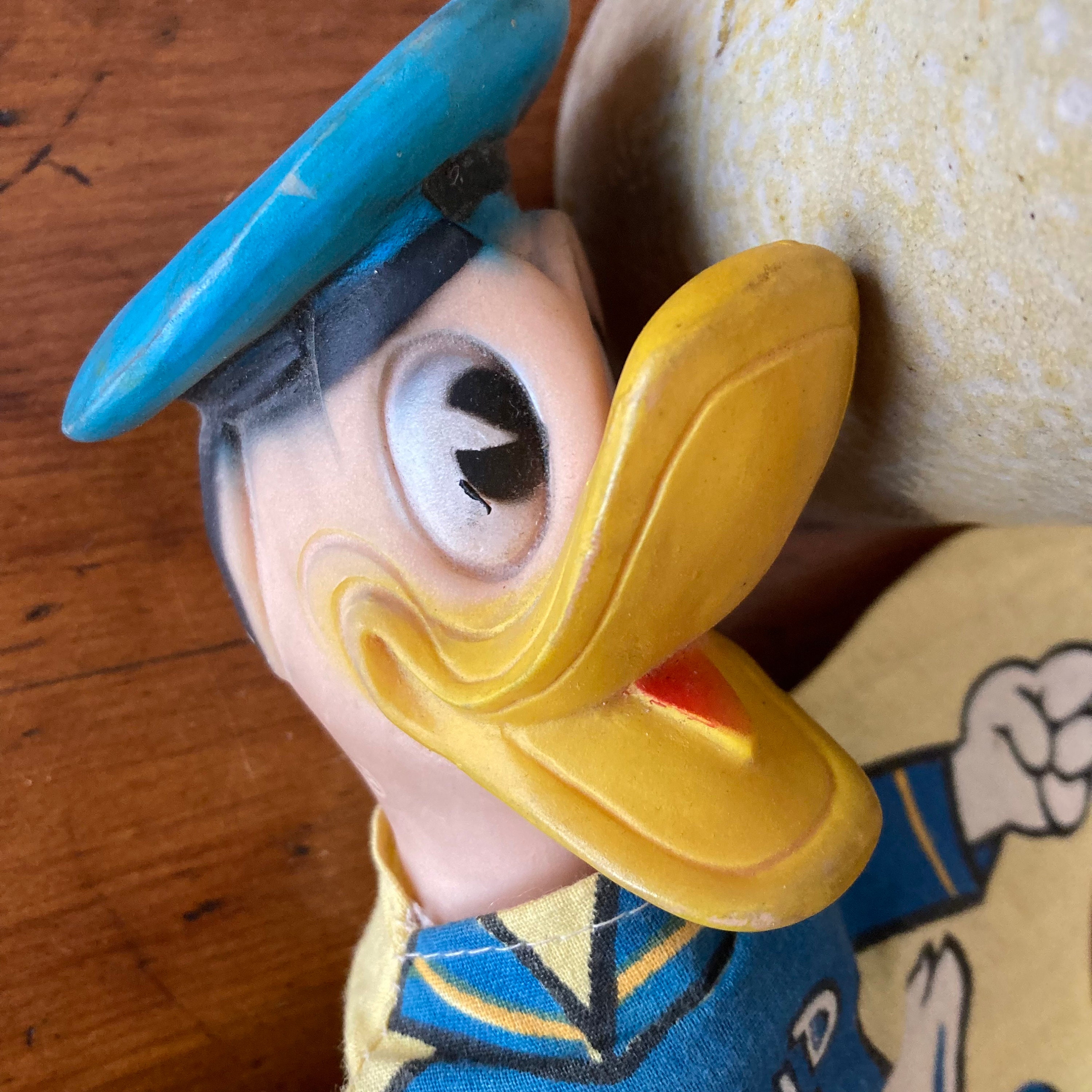 Vintage 1960s Donald Duck Cloth Hand Puppet with Vinyl Head Walt Disney Productions Authentic Vintage Toys Baby Decor